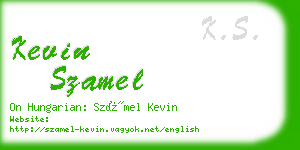 kevin szamel business card